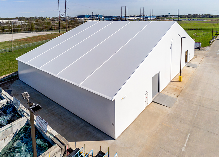 Tension fabric building  warehouse for automotive parts
