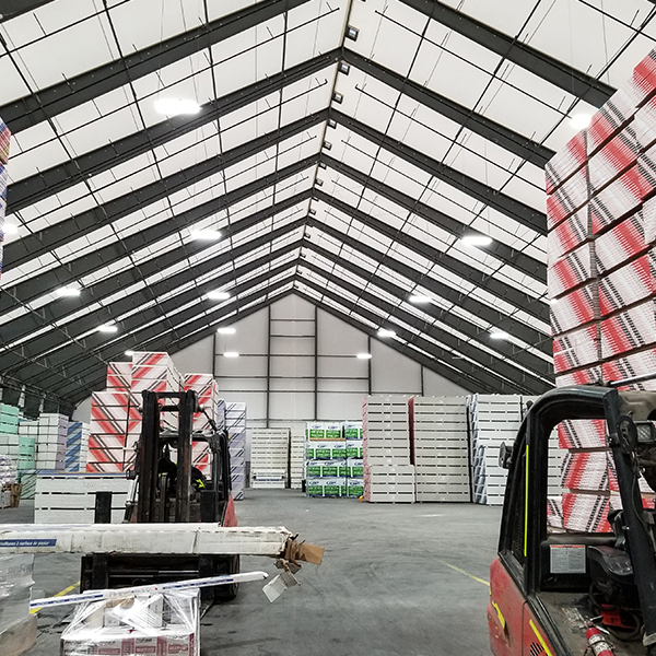tension fabric warehouse interior