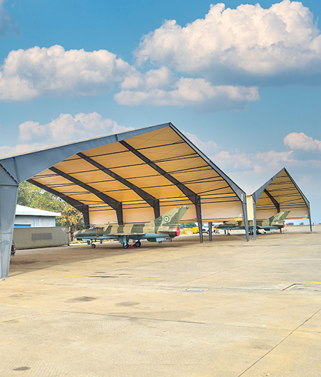 fabric airplane hangar