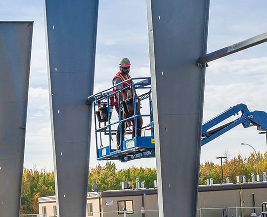 employee on lift