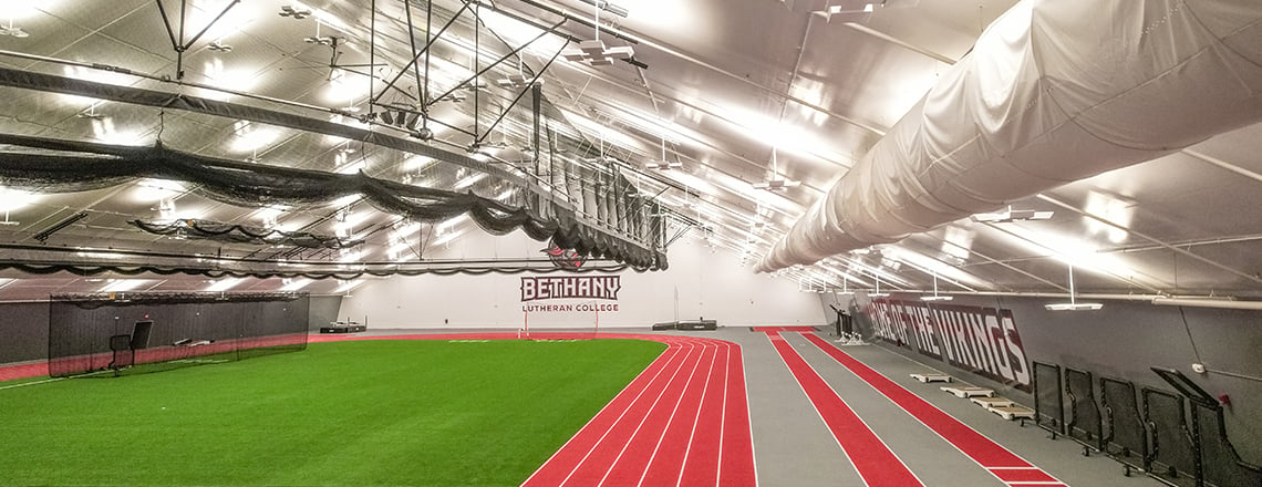 active ventilation inside tension fabric fieldhouse