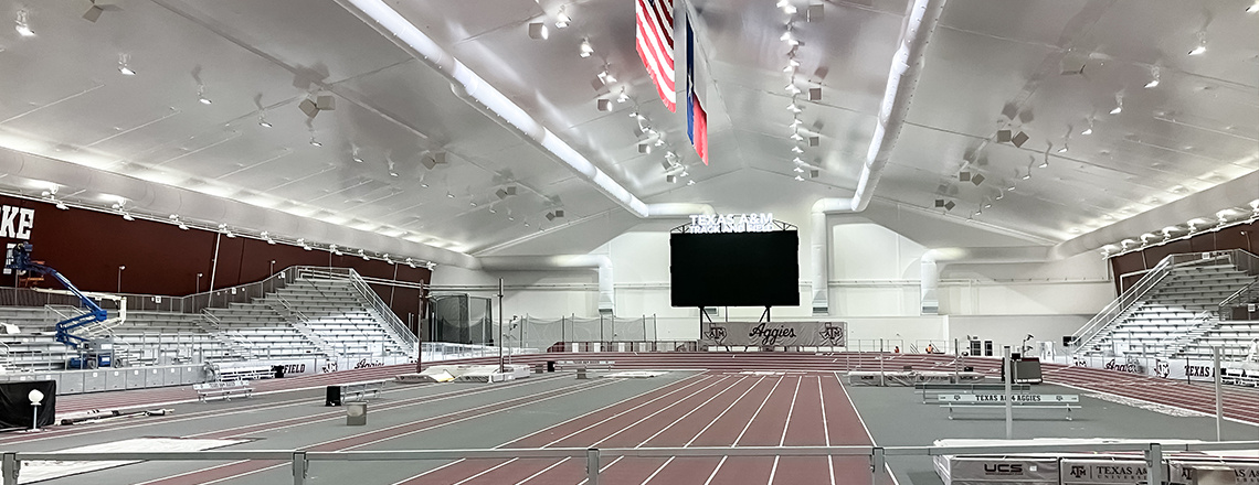 tension fabric indoor track at Texas A&M