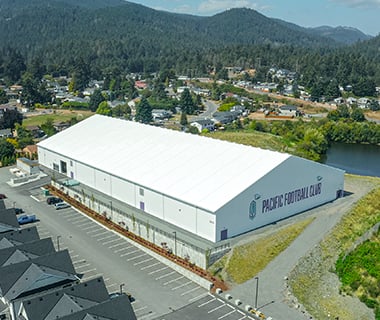 tension fabric fieldhouse located in British Columbia